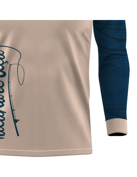 Camisa de Pesca Pro Elite Just Hook It Tucunaré Azul Petróleo – Dry UV50+ e Punho Luva