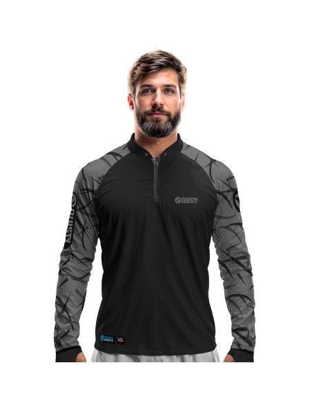 Camisa de Pesca Pro Elite Black Bass Kid Ocelos Black – Dry UV50+ e Punho Luva