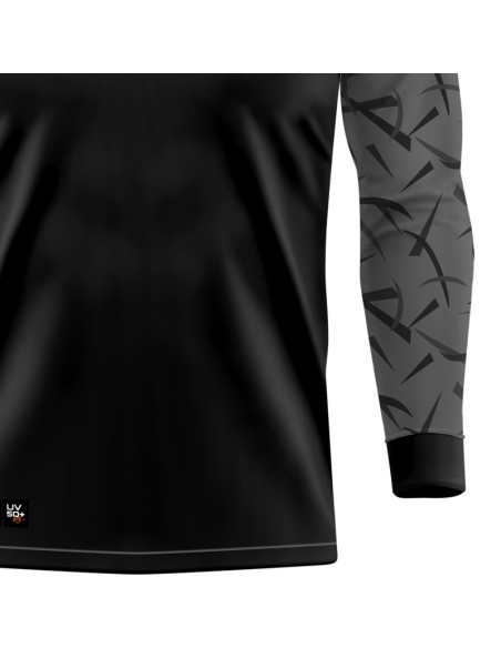 Combo Pro Elite Black Bass Kid Ocelos Black – Camisa Punho luva Dry UV50+ + Máscara