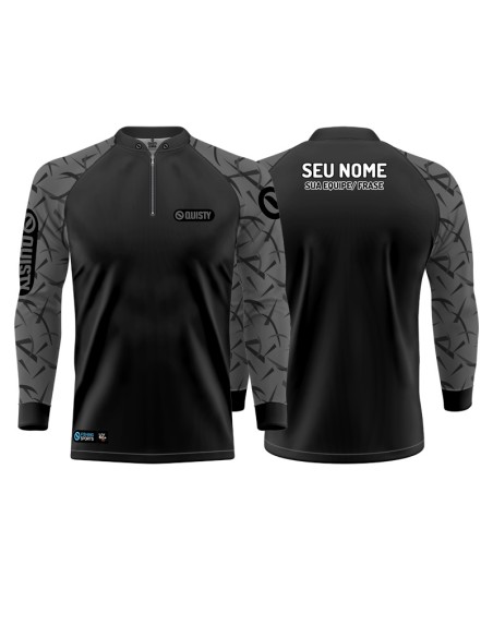 Super Combo Pro Black Bass Kid Ocelos Black – Camisa Punho luva Dry UV50+ + Máscara + Boné