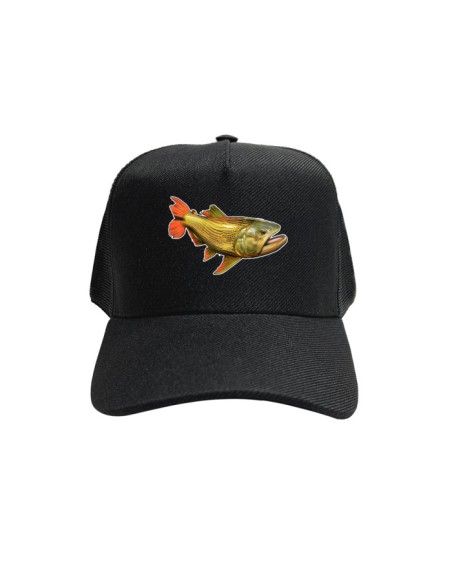 Supercombo de Pesca Dourado Do Rio Roxo vista frontal Dryfit com camisa punholuva Dry UV50+, Máscara e Boné