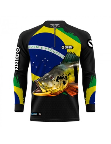 Supercombo de Pesca Tucunaré Orgulho Brasileiro vista frontal Dryfit com camisa punholuva Dry UV50+, Máscara e Boné