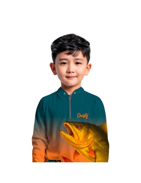 Supercombo de Pesca Dourado do Rio Fúria Dourada Imperial – Camisa Punho luva Dry UV50+ com Punho Luva, Máscara e Boné