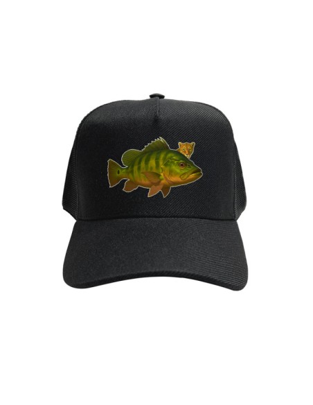 Supercombo de Pesca Tucunaré Amazon vista frontal Dryfit com camisa punholuva Dry UV50+, Máscara e Boné