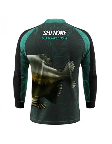 Supercombo de Pesca Tambaqui Azul vista traseira Dryfit com camisa punholuva Dry UV50+, Máscara e Boné