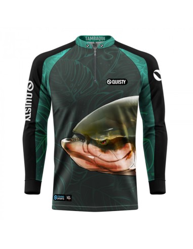 Supercombo de Pesca Tambaqui Azul vista frontal Dryfit com camisa punholuva Dry UV50+, Máscara e Boné