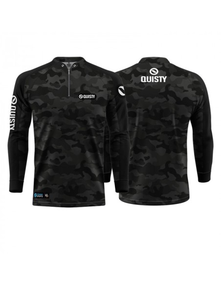 Combo de Pesca Army Black frente e costas Dryfit com camisa punholuva Dry UV50+ e Máscara