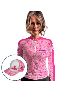 Supercombo de Pesca Feminina Fishing Dryfit com camisa punholuva Dry UV50+, Máscara e Boné