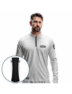 Combo de Pesca Sport Clean Branca Dryfit com camisa punholuva Dry UV50+ e Máscara
