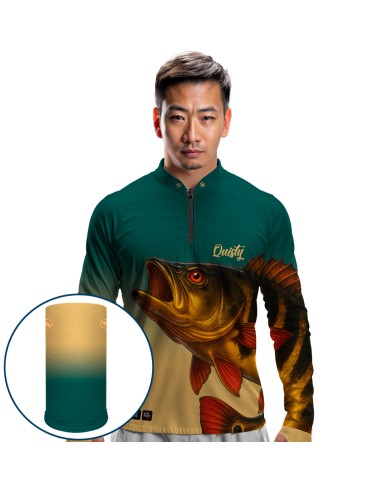 Combo de Pesca Tucunaré Açu O Soberano das Águas Imperial Dryfit com camisa punholuva Dry UV50+ e Máscara