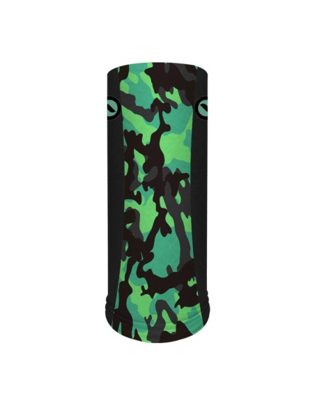 Detalhe da estampa sublimada Supercombo de Pesca Tucunaré Pantanal Green com camisa punholuva Dry UV50+, Máscara e Boné