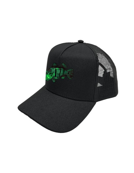 Supercombo de Pesca Tucunaré Pantanal Green vista frontal Dryfit com camisa punholuva Dry UV50+, Máscara e Boné