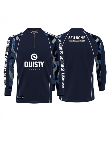 Camisa de Pesca Kid Ocelos FLY V110 frente e costas Dryfit com proteção UV50+ e punho luva