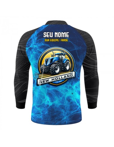 Camisa de Pesca Força do Campo vista traseira Dryfit com proteção UV50+ e punho luva