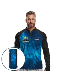 Combo de Pesca Força do Campo Dryfit com camisa punholuva Dry UV50+ e Máscara