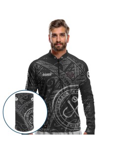 Combo de Pesca Anzol Black Dryfit com camisa punholuva Dry UV50+ e Máscara