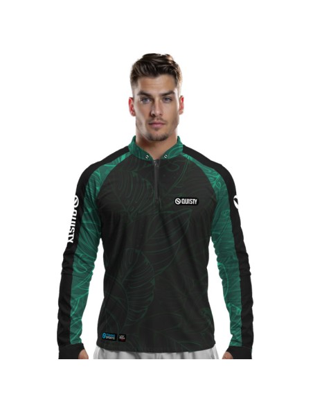 Camisa de Pesca Tucunaré Azul Clean Dryfit com proteção UV50+ e punho luva