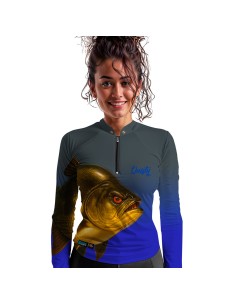 Combo de Pesca Tambaqui Gigante da Amazônia Titanium Dryfit com camisa punholuva Dry UV50+ e Máscara 2