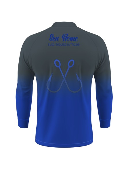 Supercombo de Pesca Tambaqui Gigante da Amazônia Titanium vista traseira Dryfit com camisa punholuva Dry UV50+, Máscara e Boné