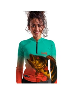 Combo de Pesca Tucunaré Açu O Soberano das Águas Tropicana Dryfit com camisa punholuva Dry UV50+ e Máscara 2