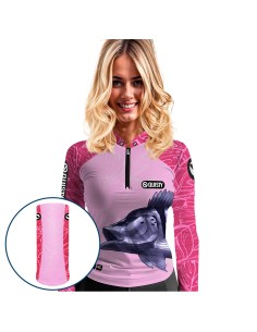 Combo de Pesca Tucunaré Azul Feminina Dryfit com camisa punholuva Dry UV50+ e Máscara