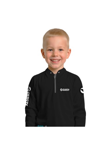 Modelo infantil vestindo Combo de Pesca Pro Elite Sport Clean Preta com Camisa Punho luva Dry UV50+ e Máscara