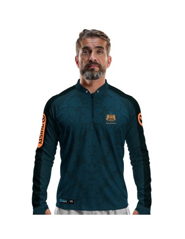 Camisa de pesca Pro Elite Tucuna No Stress Quisty Fishing com proteção UV50+ e punho luva