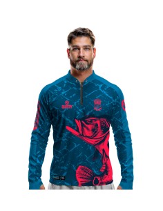 Camisa de pesca Pro Elite Tucunaliver Quisty Fishing com proteção UV50+ e punho luva
