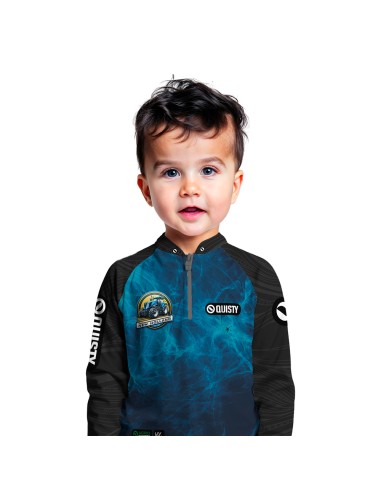 Modelo infantil vestindo camisa de pesca Pro Elite Força Do Campo Quisty Fishing