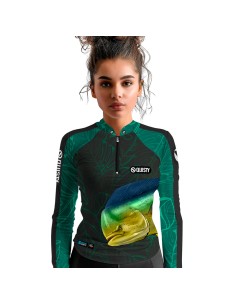 Camisa de Pesca Dourado do Mar Azul Dryfit com proteção UV50+ e punho luva 2