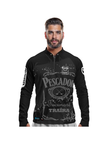 Camisa de Pesca Pescador Lifestyle Dryfit com proteção UV50+ e punho luva