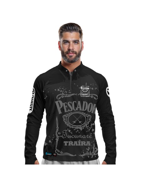 Camisa de Pesca Pescador Lifestyle Dryfit com proteção UV50+ e punho luva
