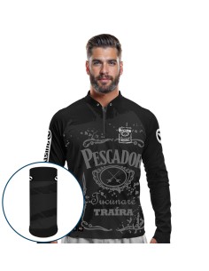 Combo de Pesca Pescador Lifestyle Dryfit com camisa punholuva Dry UV50+ e Máscara
