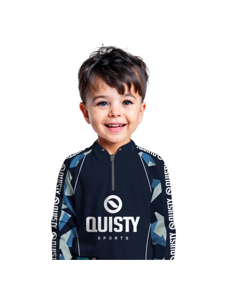 Modelo infantil vestindo Combo de Pesca Pro Elite Kid Ocelos Fly V110 com Camisa Punho luva Dry UV50+ e Máscara