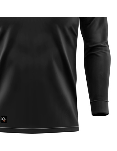 Detalhe da estampa sublimada doCombo de Pesca Pro Elite Sport Clean Preta com Camisa Punho luva Dry UV50+ e Máscara