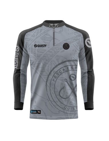 Camisa de pesca Pro Elite Anzol Quisty Fishing com proteção UV50+ e punho luva frente