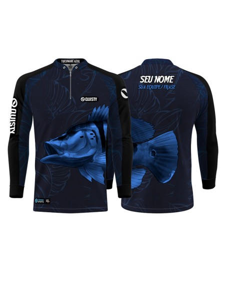 Camisa de Pesca Pro Elite Tucunaré Azul Blue – Dry UV50+ e Punho Luva – Dry UV50+ e Punho Luva