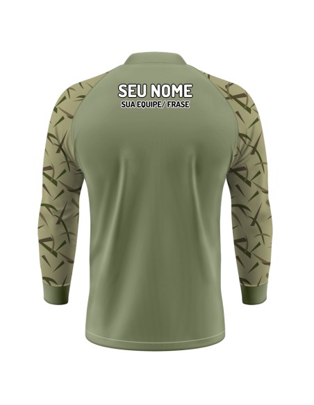 Camisa de Pesca Pro Elite Black Bass Kid Ocelos Verde – Dry UV50+ e Punho Luva