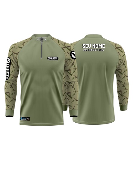 Camisa de Pesca Pro Elite Black Bass Kid Ocelos Verde – Dry UV50+ e Punho Luva
