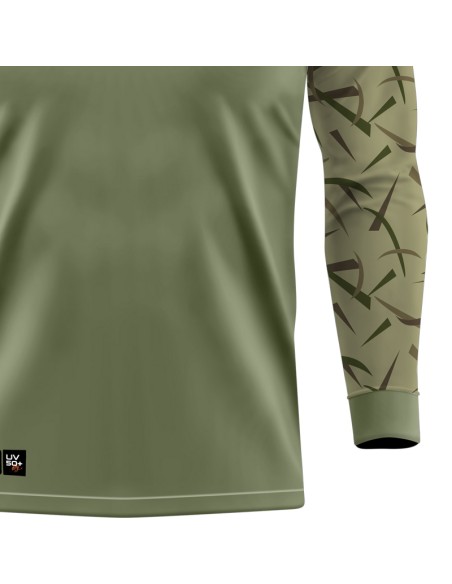 Combo Pro Elite Black Bass Kid Ocelos Verde – Camisa Punho luva Dry UV50+ + Máscara