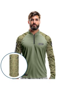 Combo Pro Elite Black Bass Kid Ocelos Verde – Camisa...
