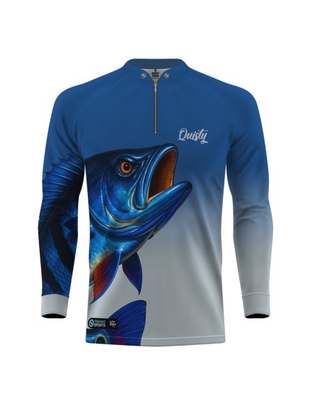 Camisa de Pesca Pro Elite Tucunaré Azul A Lenda do Azulão Glaciar – Dry UV50+ e Punho Luva