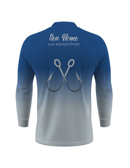 Camisa de Pesca Pro Elite Tucunaré Azul A Lenda do Azulão Glaciar – Dry UV50+ e Punho Luva